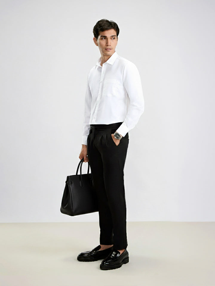 Daystart 100% Oxford Cotton Shirt - Pinpoint Oxford Weave | Kingdom Of White at Broadway