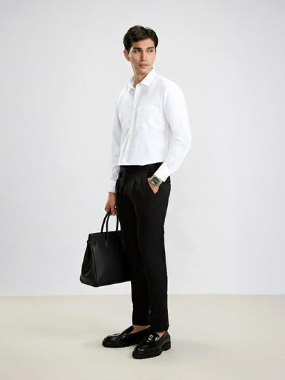 Daystart 100% Oxford Cotton Shirt - Pinpoint Oxford Weave | Kingdom Of White at Broadway