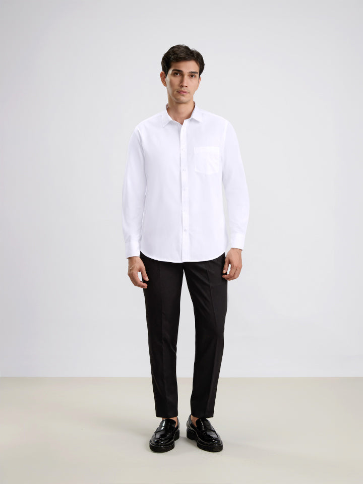 Daystart 100% Oxford Cotton Shirt - Pinpoint Oxford Weave | Kingdom Of White at Broadway