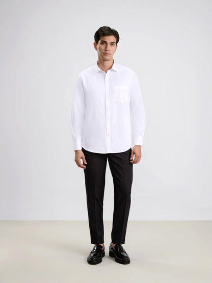 Daystart 100% Oxford Cotton Shirt - Pinpoint Oxford Weave | Kingdom Of White at Broadway