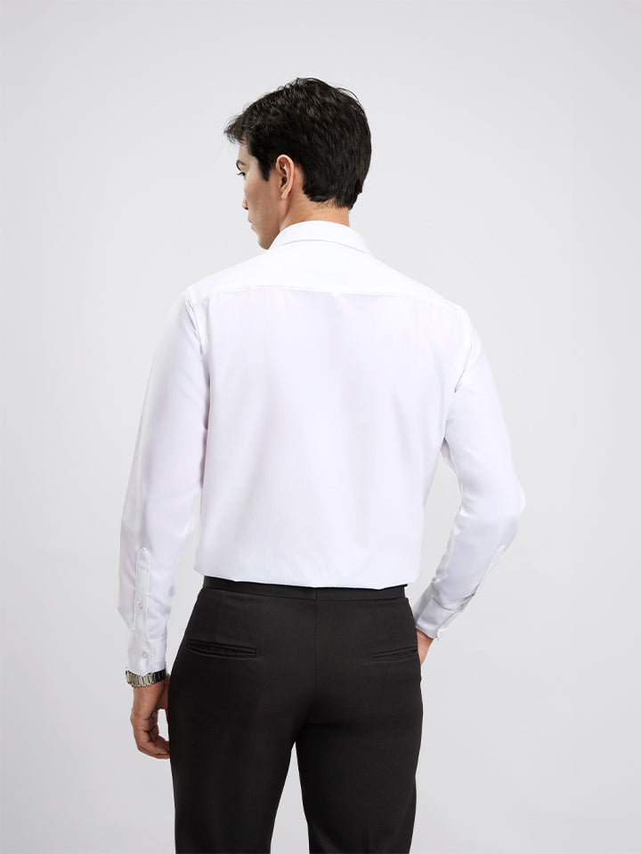 Daystart 100% Oxford Cotton Shirt - Pinpoint Oxford Weave | Kingdom Of White at Broadway