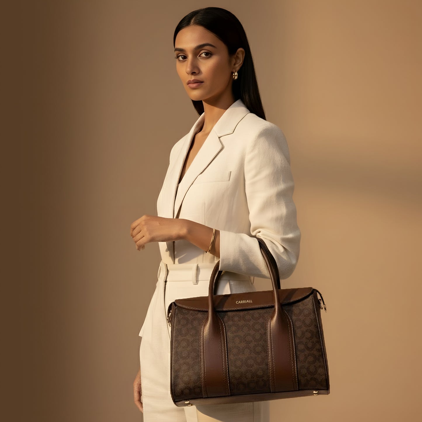 Carriall Dazzle Womens Vegan Leather Tote bag for women & girls (Brown)