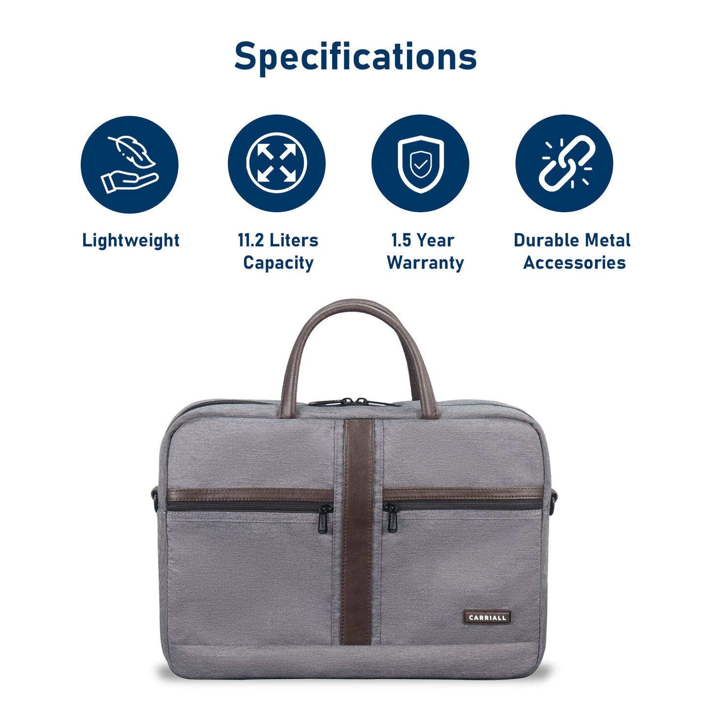 CARRIALL Ampio Laptop Messenger Bag (Grey)