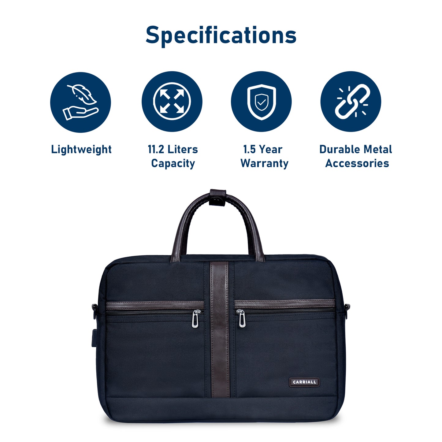 CARRIALL Ampio Laptop Messenger Bag (Black)