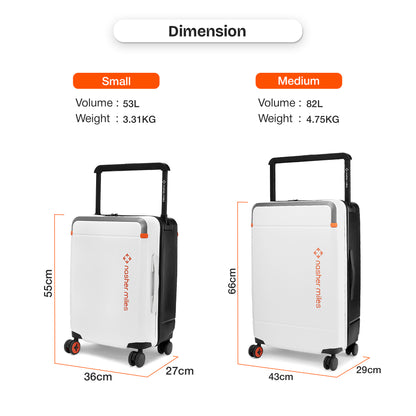 Nasher Miles Oslo TSA Lock Hard-Sided Polycarbonate Wide Telescopic Handle Cabin Luggage White Black 20 inch |55 Trolley Bag