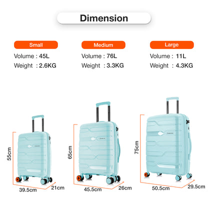 Nasher Miles Paris Hard-Sided Polypropylene Cabin Luggage 20 inch | 55cm | 8 Wheels Small Trolley Bag for Travel | Suitcase (Pastel Green)