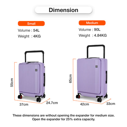 Nasher Miles Silicon Valley Hard-Sided Polycarbonate Cabin Luggage Purple 20 inch |55 Trolley Bag