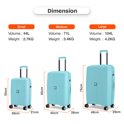 Nasher Miles Singapore Hard-Sided Polypropylene Cabin Luggage Light Blue 20 inch |55 Trolley Bag