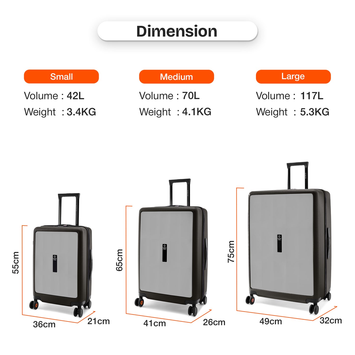 Nasher Miles Zanzibar TSA Lock Hard-Sided Polycarbonate Check-in Luggage Grey Black 28 inch |75 Trolley Bag| Suitcase