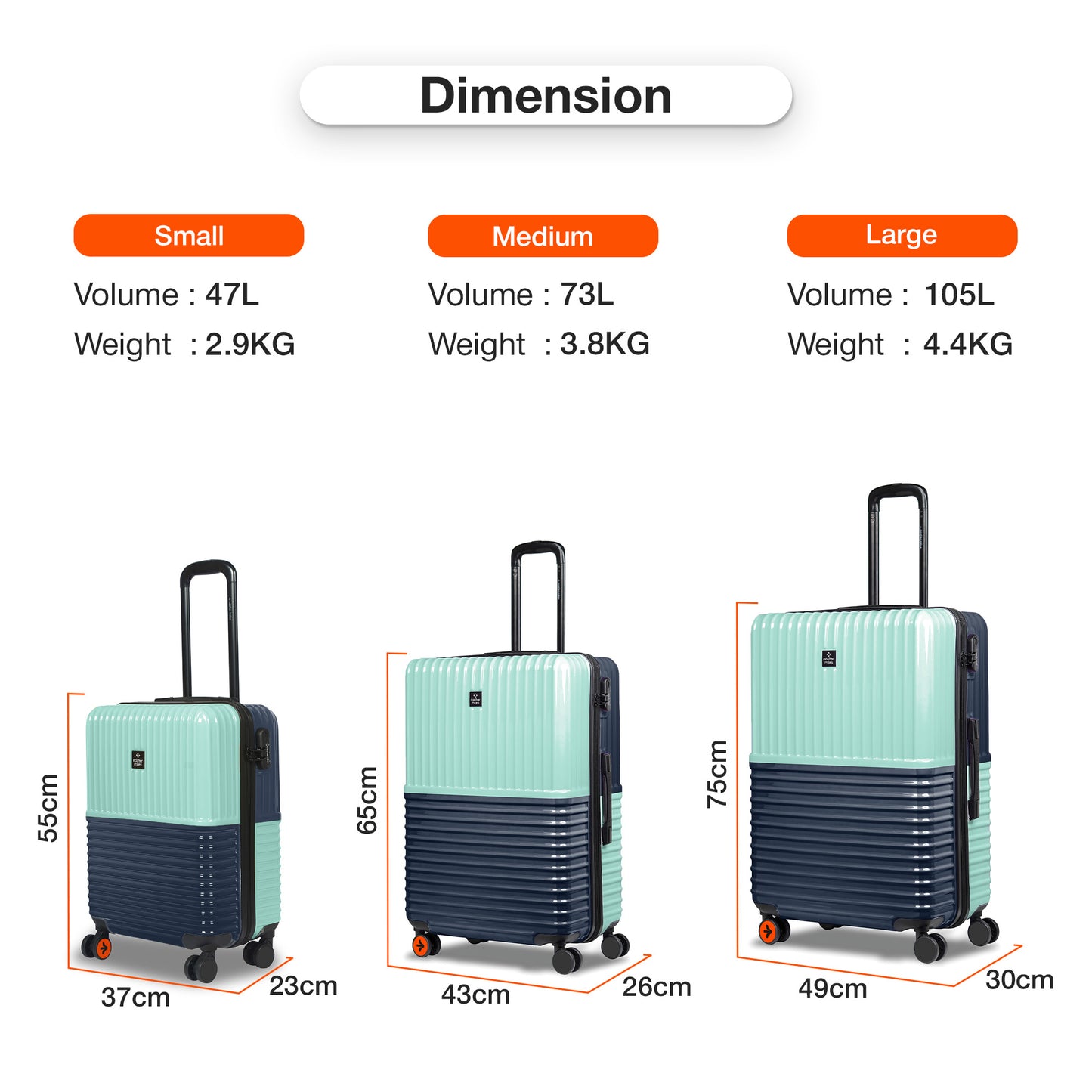 Nasher Miles Istanbul Hard-Sided ABS and PC Check-in Luggage 28 inch | 75cm | 8 Wheels Large Trolley Bag for Travel | Suitcase (Teal Dark Blue)