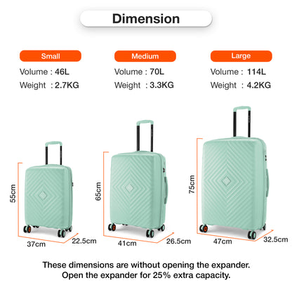 Nasher Miles Antwerp Hard-Sided Polypropylene Check-in Luggage 28 inch | 75cm TSA Lock 8 Wheels & Expander Large Trolley Bag for Travel | Suitcase (Pastel Green)