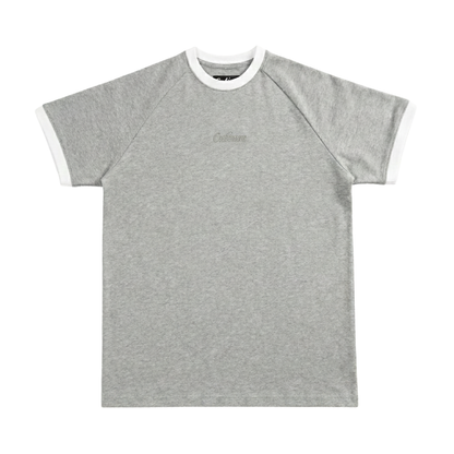 Ringer Raglan Tee - Grey / White