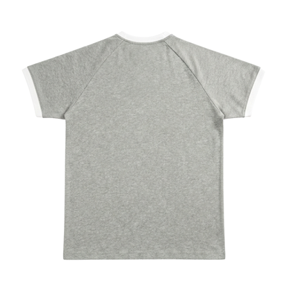Ringer Raglan Tee - Grey / White