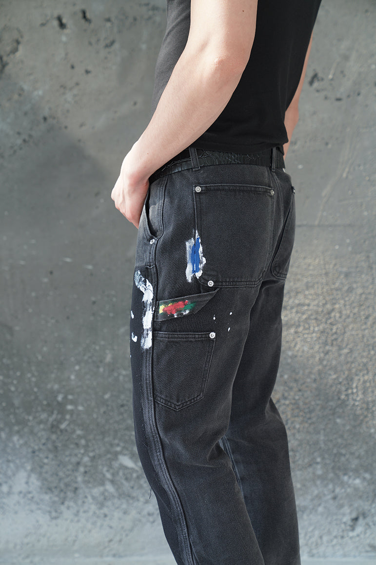 CONTRAST CODE CHARCOAL DUAL CUT VALKYRE JEANS