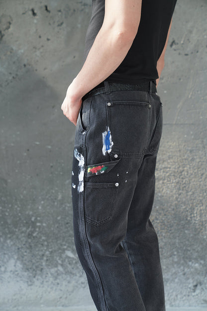 CONTRAST CODE CHARCOAL DUAL CUT VALKYRE JEANS