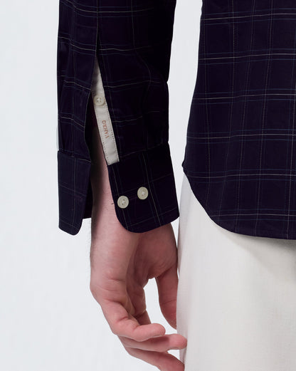 The Crownline Midnight Sand Checks Dress Shirt