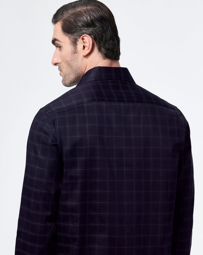The Crownline Midnight Sand Checks Dress Shirt