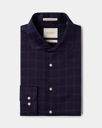 The Crownline Midnight Sand Checks Dress Shirt