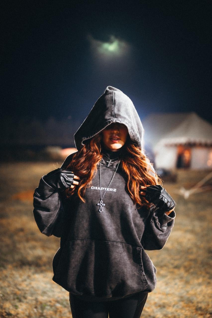 Acid Wash Grey Hoodie