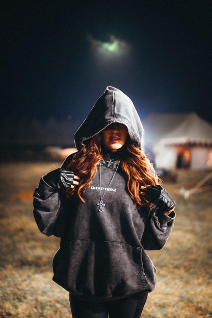 Acid Wash Grey Hoodie