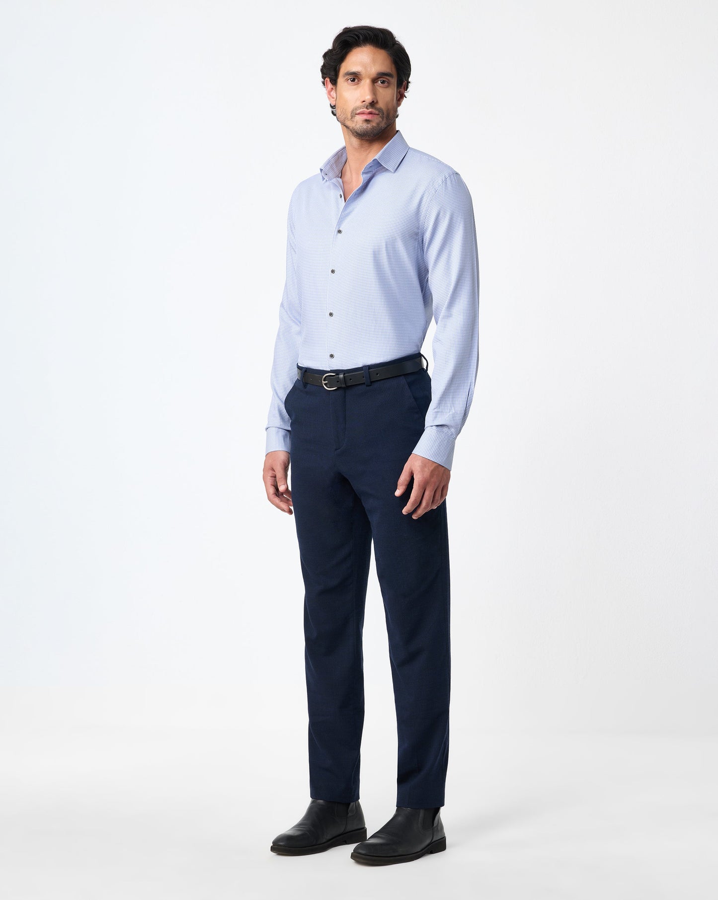 The Cerulean Blue Houndstooth Dress Shirt