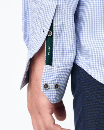 The Cerulean Blue Houndstooth Dress Shirt