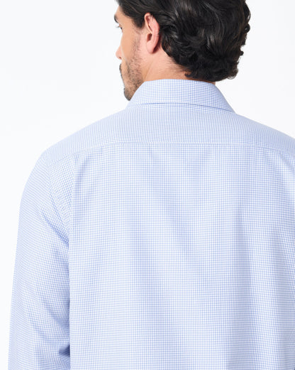 The Cerulean Blue Houndstooth Dress Shirt