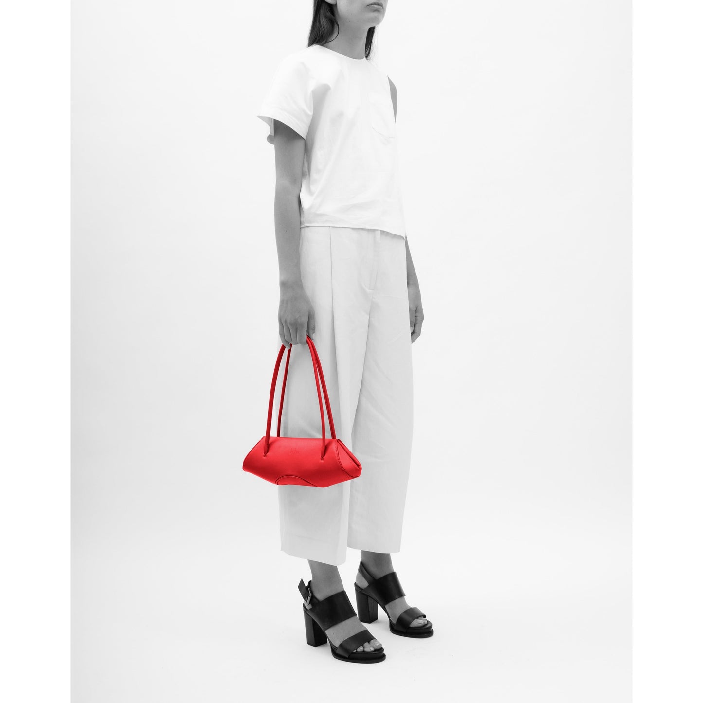 ELIZABETH BAGUETTE MINI PEBBLE RED