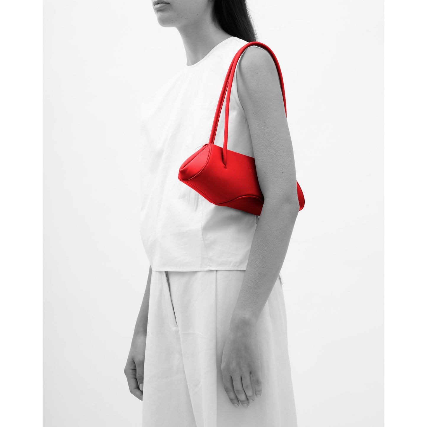 ELIZABETH BAGUETTE MINI PEBBLE RED