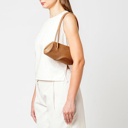 ELIZABETH BAGUETTE MINI PEBBLE BROWN