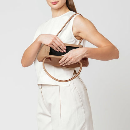 ELIZABETH BAGUETTE MINI PEBBLE BROWN