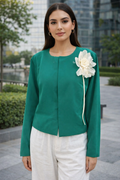 EMERALD GREEN 3-D FLOWER TOP | De Novoo at Broadway