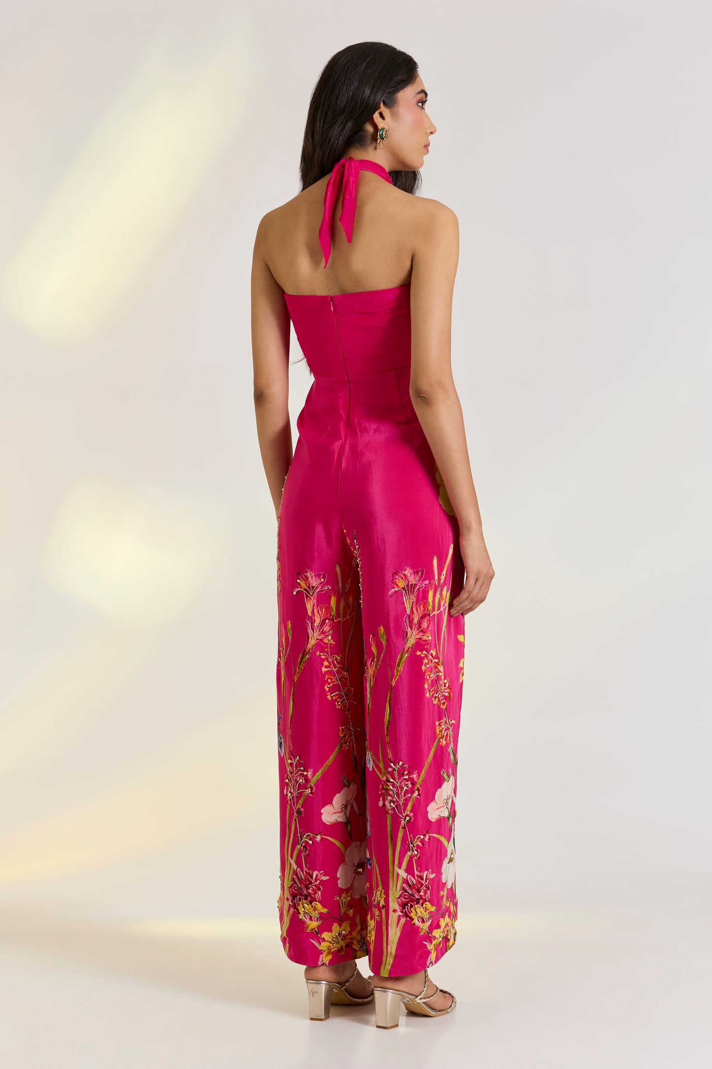 Pink Floral Draped Jumpsuit | Ewoke at Broadway