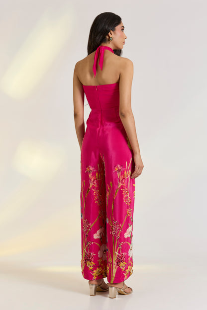 Pink Floral Draped Jumpsuit | Ewoke at Broadway