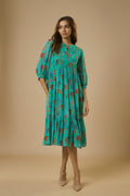 Blue Floral Midi Dress | Ewoke at Broadway