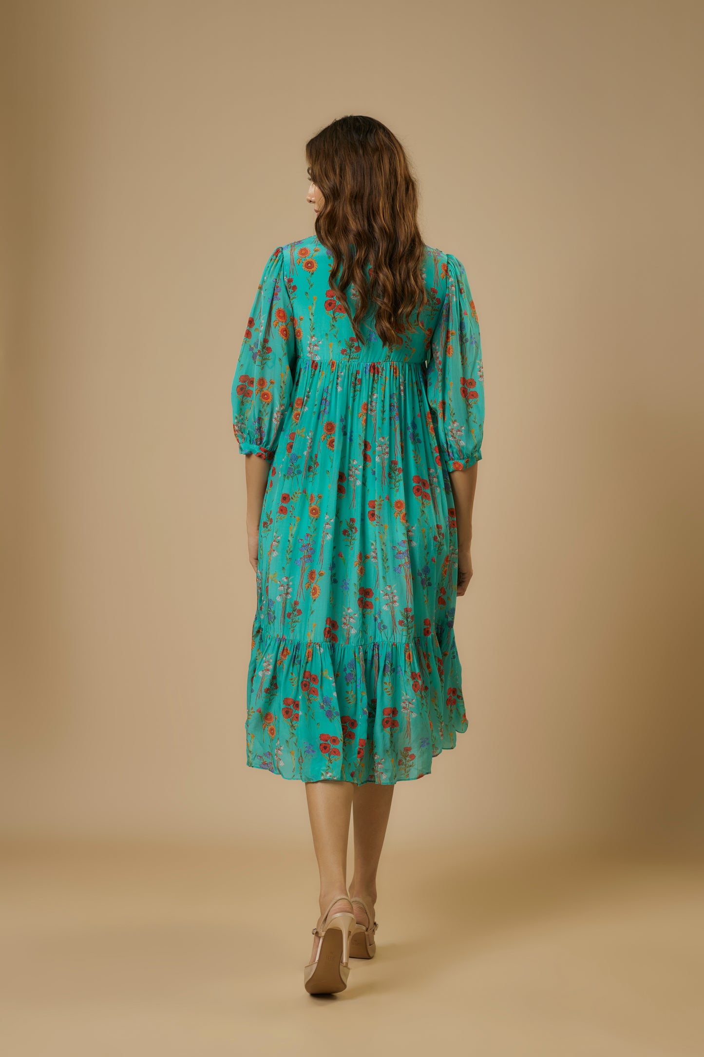 Blue Floral Midi Dress | Ewoke at Broadway