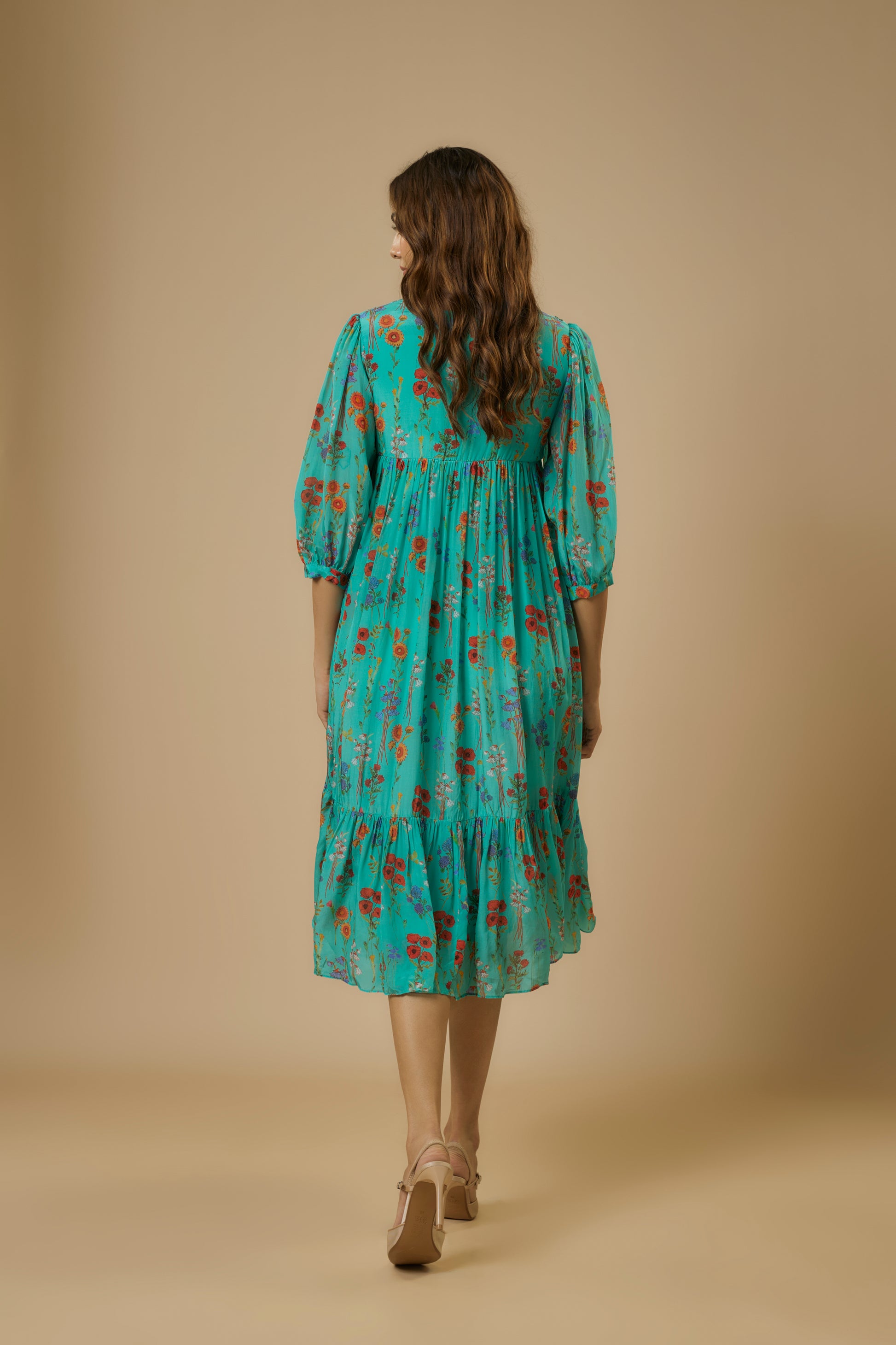 Blue Floral Midi Dress | Ewoke at Broadway
