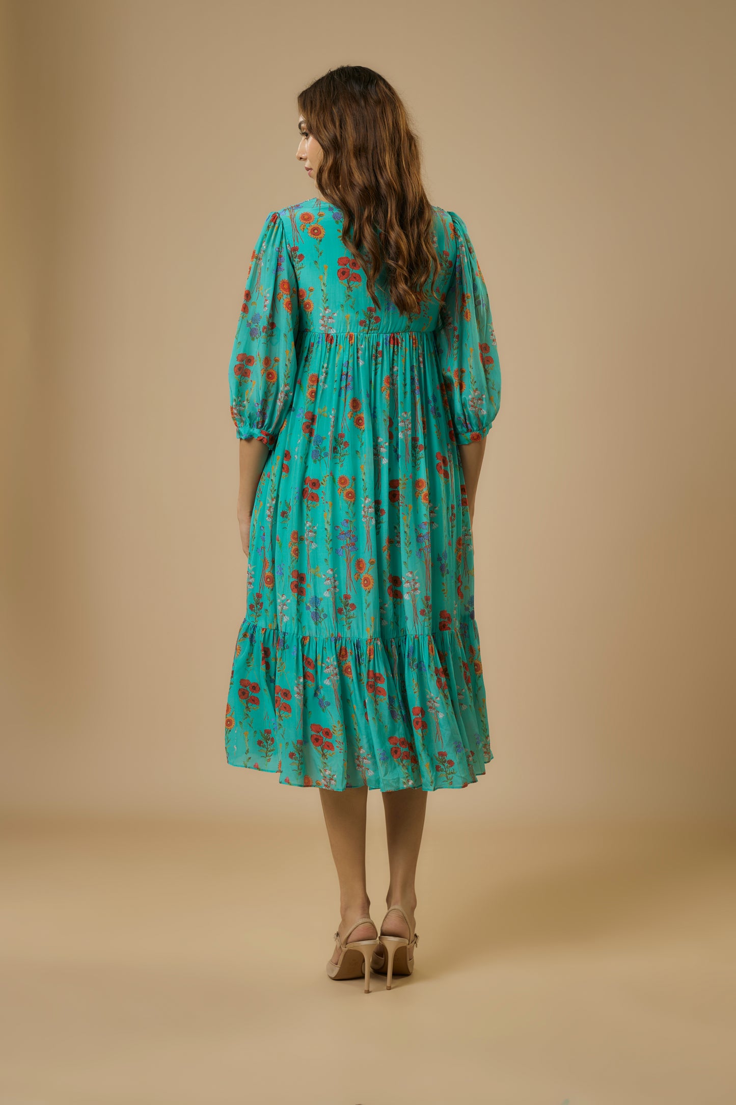 Blue Floral Midi Dress | Ewoke at Broadway