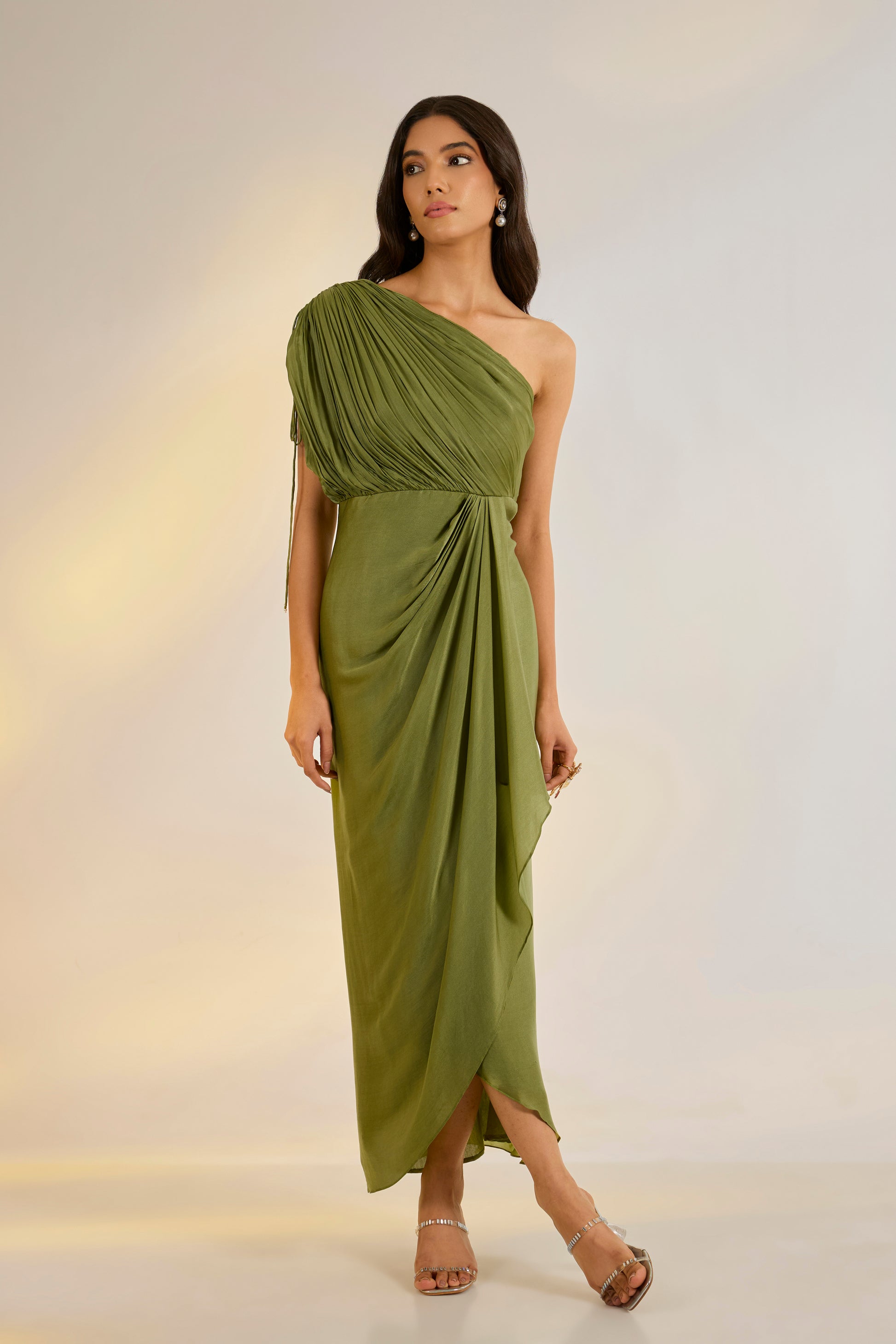 Olive Drape Dress | Ewoke at Broadway