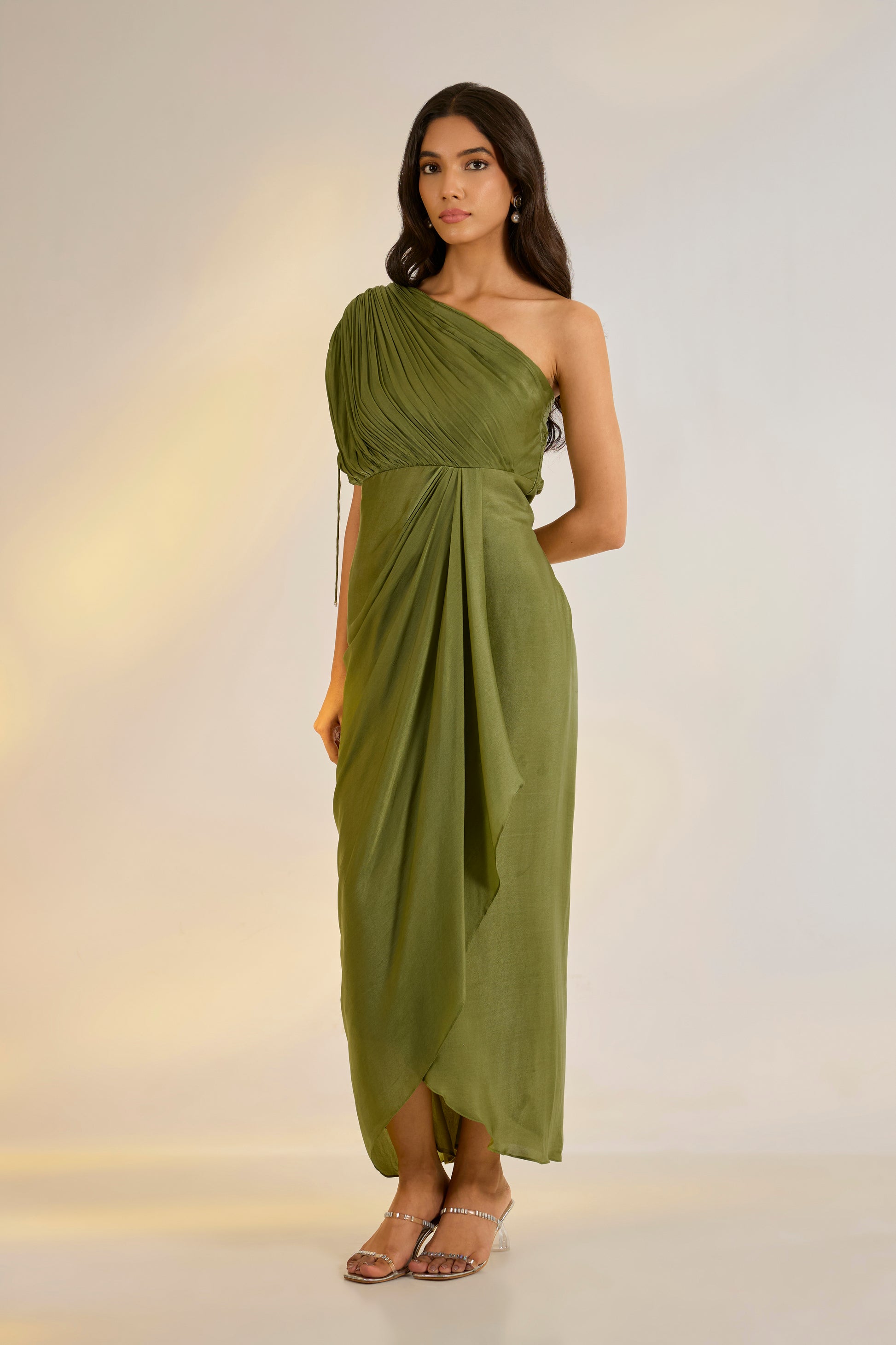 Olive Drape Dress | Ewoke at Broadway