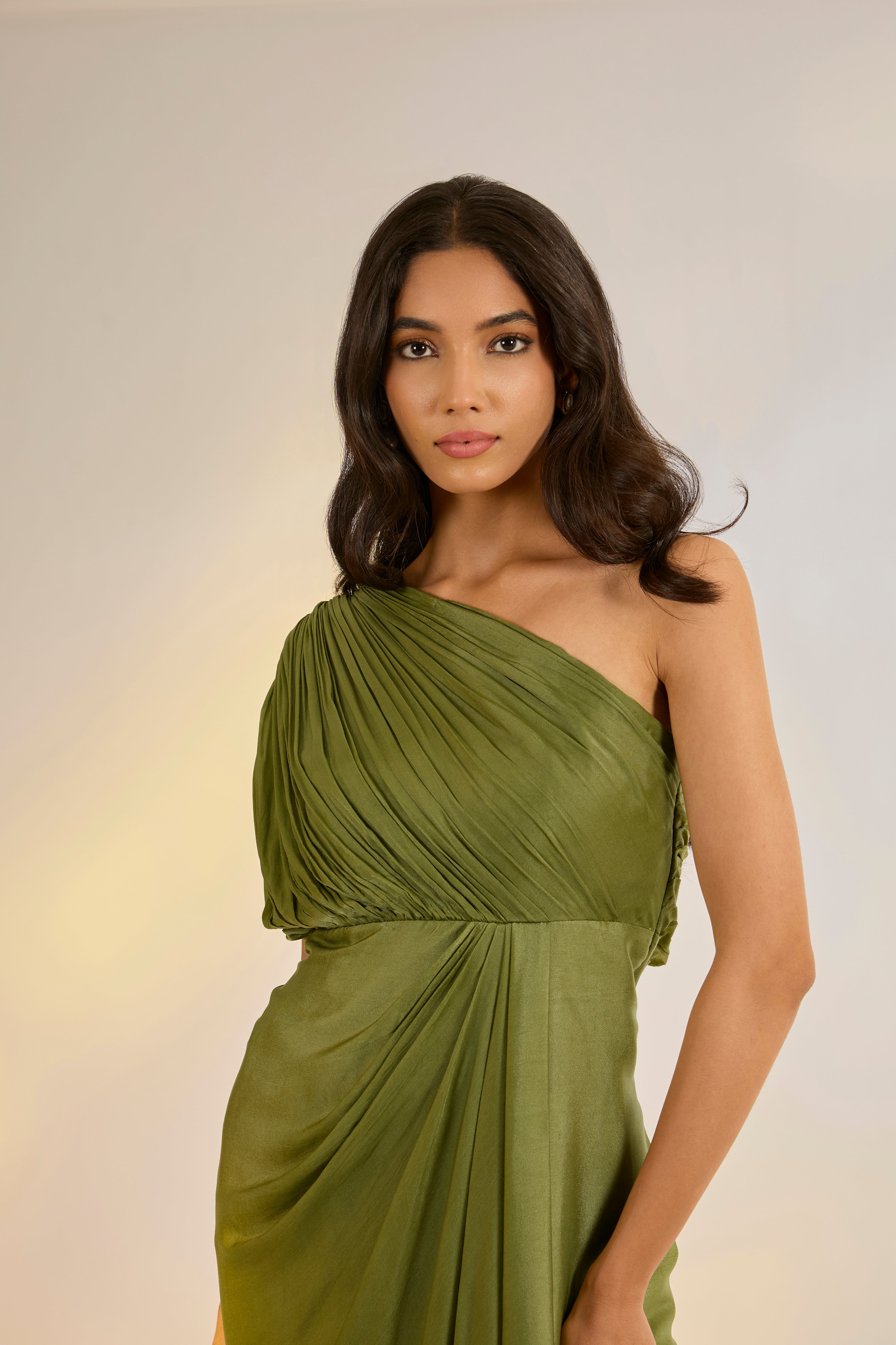 Olive Drape Dress | Ewoke at Broadway