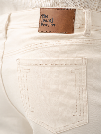 Ecru Beige Relaxed Fit Jeans
