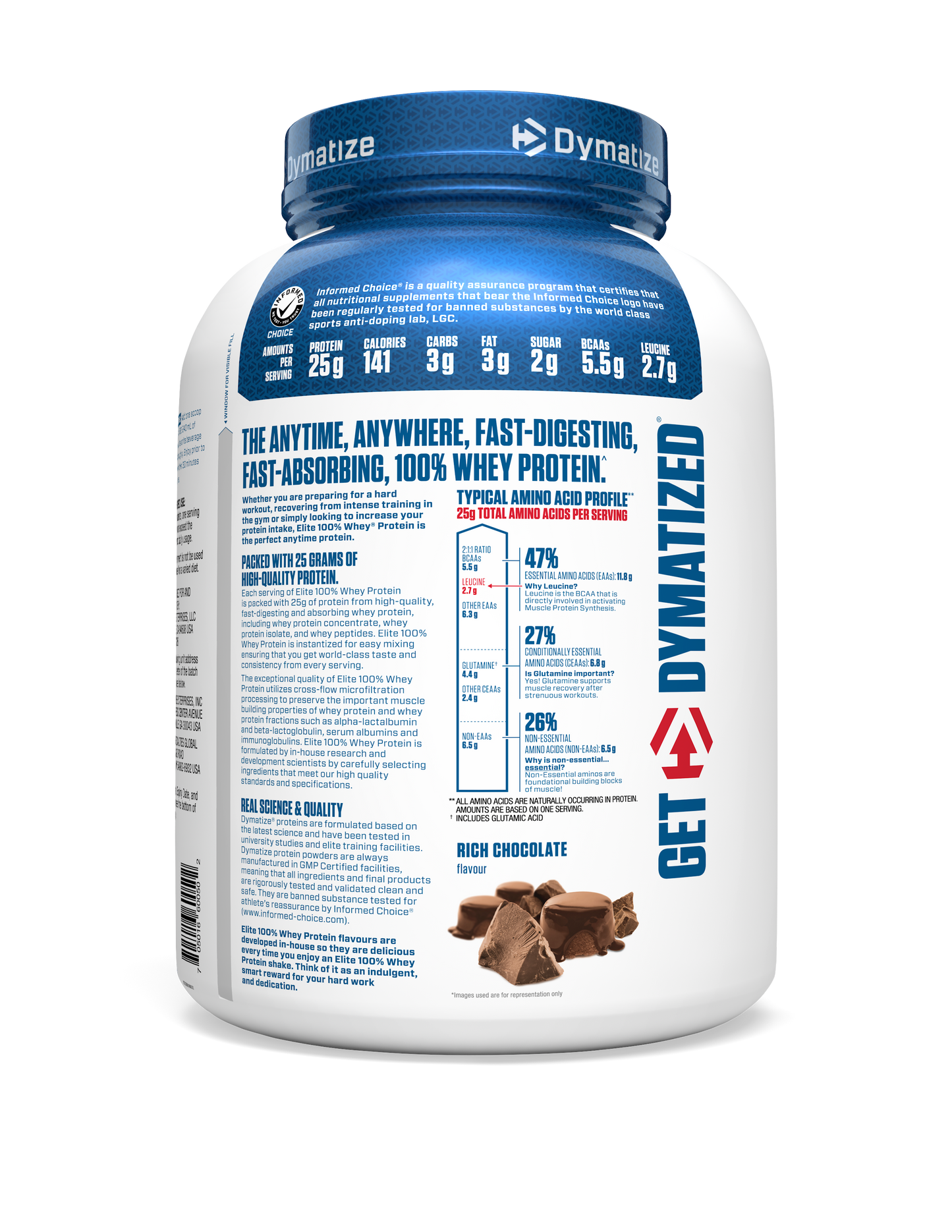 Dymatize Elite 100% Whey Protein 5lb Rich Chocolate