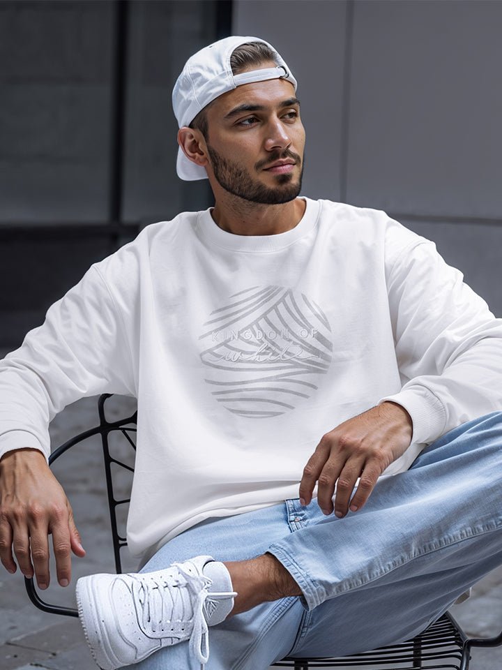 White Crew Neck Emblem Pullover | Kingdom Of White at Broadway