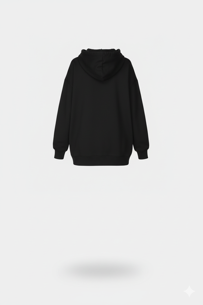 Emily In Paris: Printed Oversized Hoodie-Black