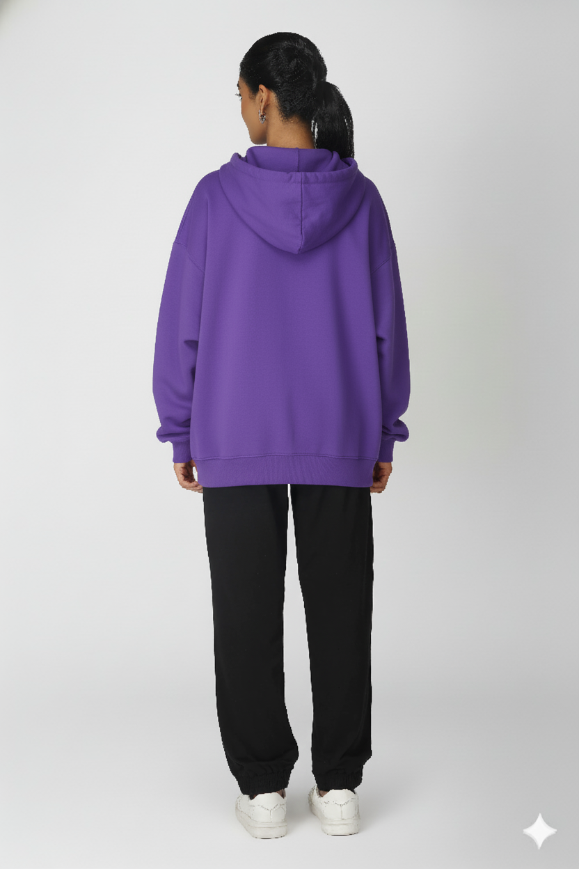 Emily In Paris: Printed Oversized Hoodie-Purple