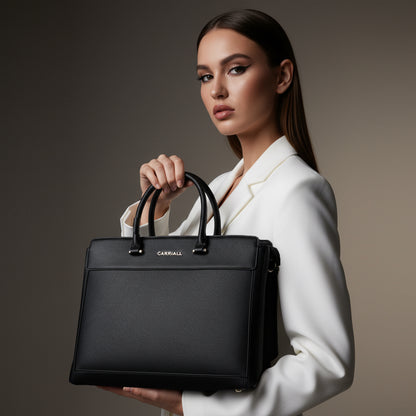 Carriall Empress Vegan Leather Tote bag for women & girls (Black)
