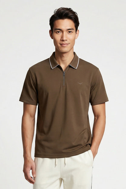 Zip Collar Polo T-Shirt