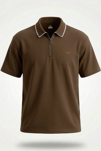 Zip Collar Polo T-Shirt