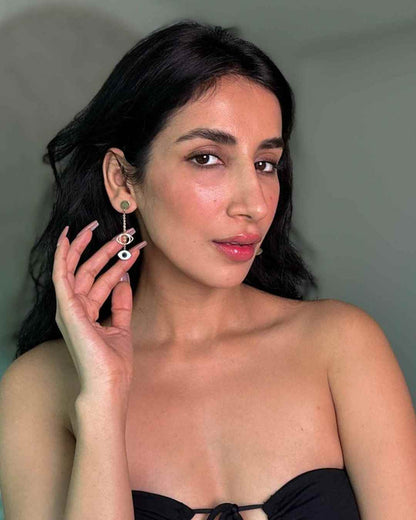 Evil Eye Rose Gold Dangling Earring | Nish Hair X Evil Eye Jewel